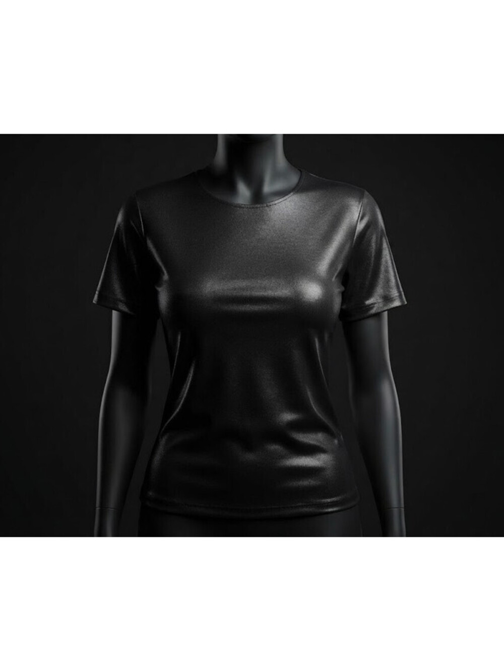 Vintage 90s Kathie Lee Black Shimmer Short Sleeve Top / Retro Glam Tee